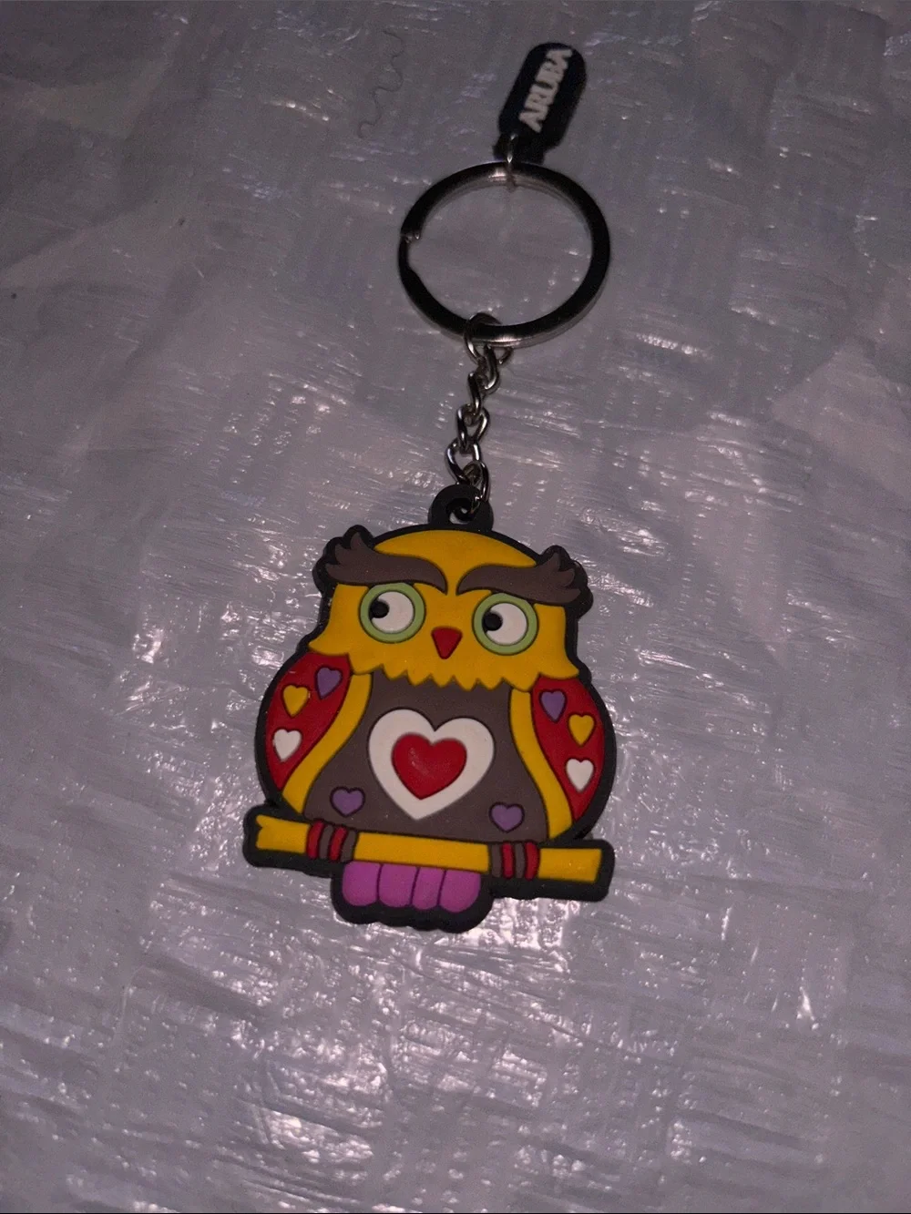 Yellow Owl Heart Keychain - Cute Card & Key Holder Accessory
